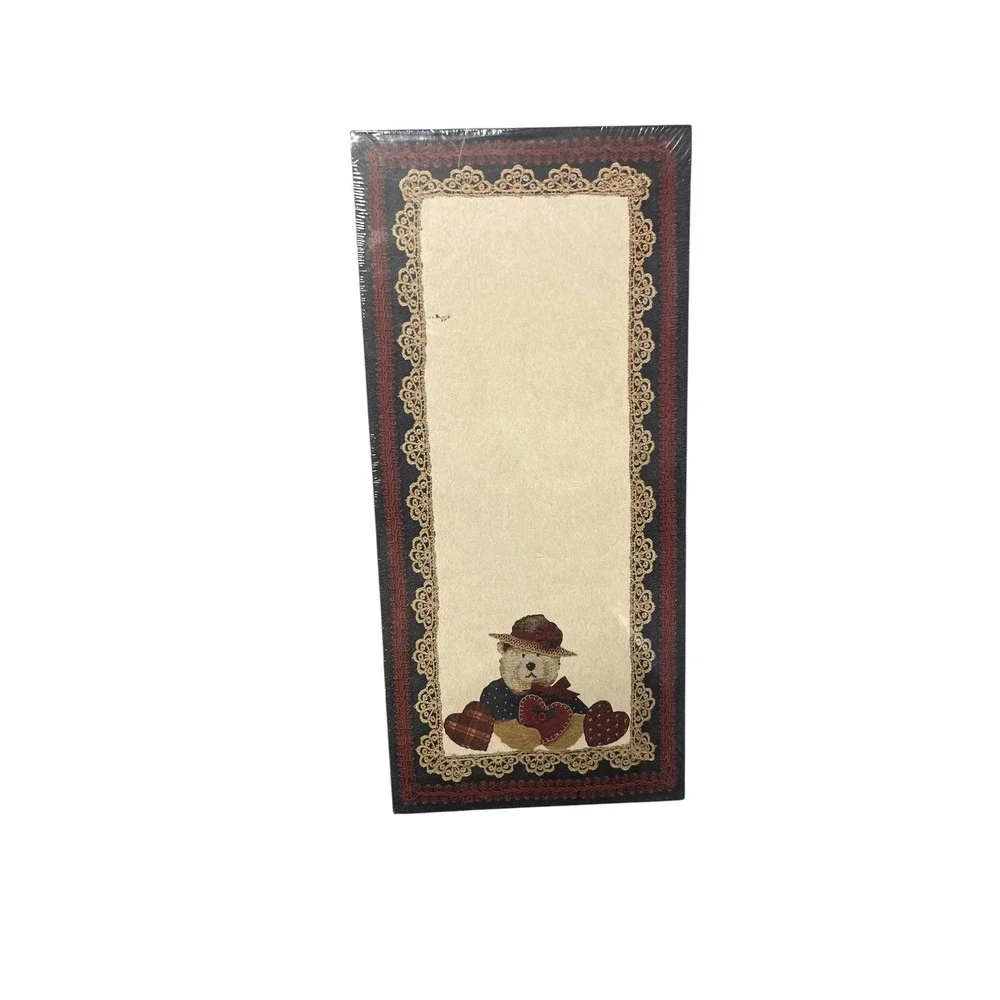 VTG 1996 Main Street Press Teddy Bear List Pad Elizabeth King Brownd Cottagecore